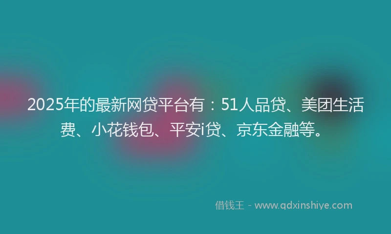 2025年的最新网贷平台有：51人品贷、美团生活费、小花钱包、平安i贷、京东金融等。