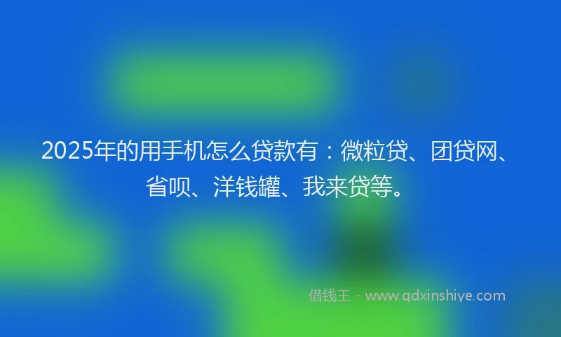 2025年的用手机怎么贷款有：微粒贷、团贷网、省呗、洋钱罐、我来贷等。