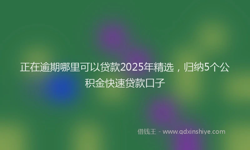 正在逾期哪里可以贷款2025年精选，归纳5个公积金快速贷款口子