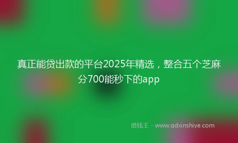 真正能贷出款的平台2025年精选，整合五个芝麻分700能秒下的app