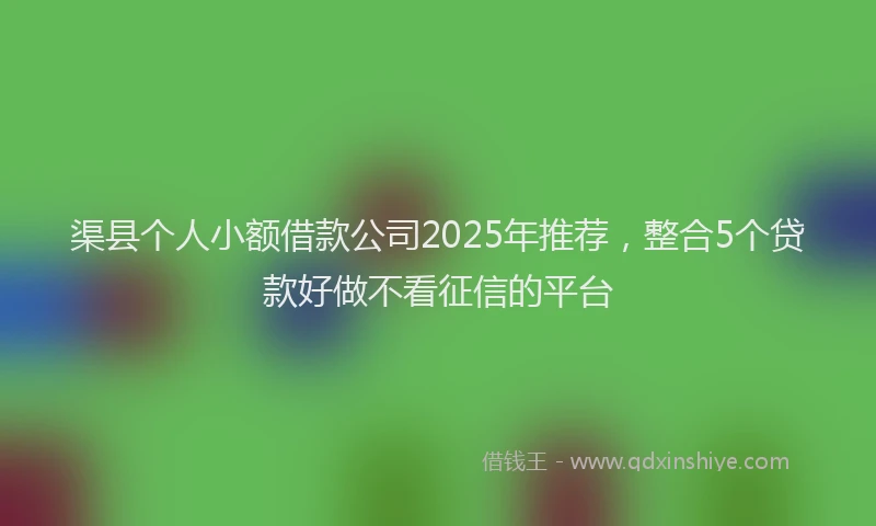 渠县个人小额借款公司2025年推荐，整合5个贷款好做不看征信的平台