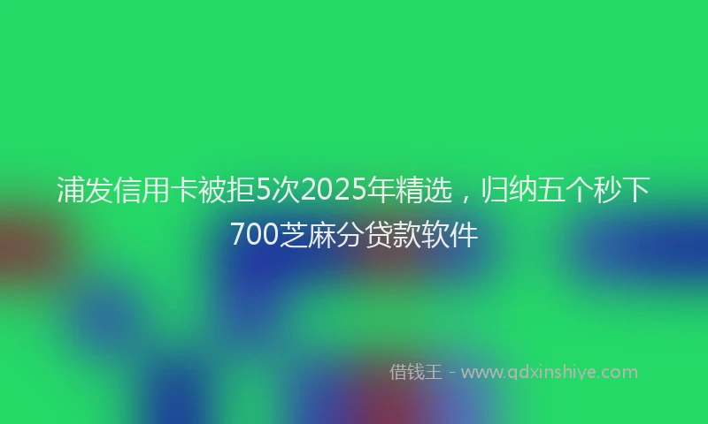 浦发信用卡被拒5次2025年精选，归纳五个秒下700芝麻分贷款软件
