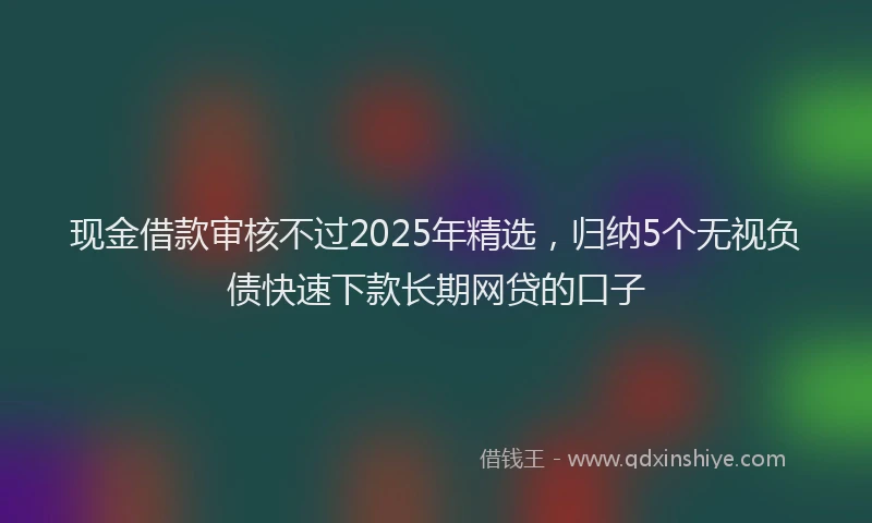 现金借款审核不过2025年精选，归纳5个无视负债快速下款长期网贷的口子