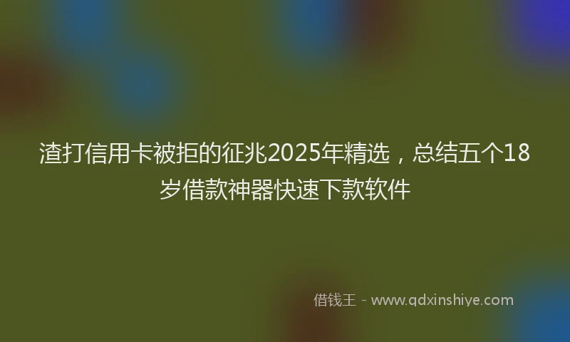 渣打信用卡被拒的征兆2025年精选，总结五个18岁借款神器快速下款软件