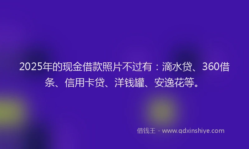 2025年的现金借款照片不过有：滴水贷、360借条、信用卡贷、洋钱罐、安逸花等。