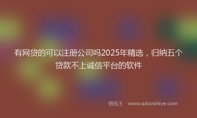 有网贷的可以注册公司吗2025年精选，归纳五个贷款不上诚信平台的软件