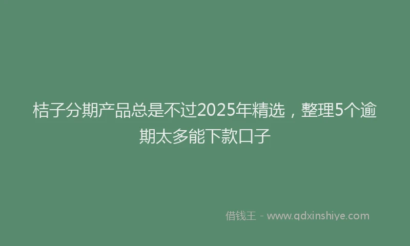 桔子分期产品总是不过2025年精选，整理5个逾期太多能下款口子