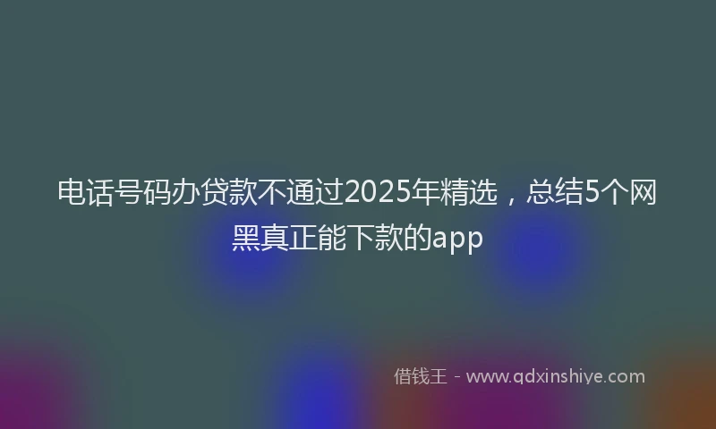 电话号码办贷款不通过2025年精选，总结5个网黑真正能下款的app