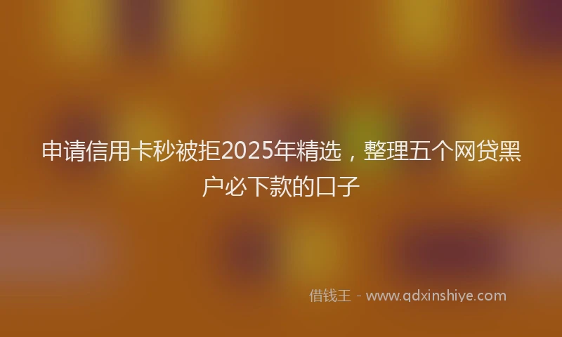 申请信用卡秒被拒2025年精选，整理五个网贷黑户必下款的口子