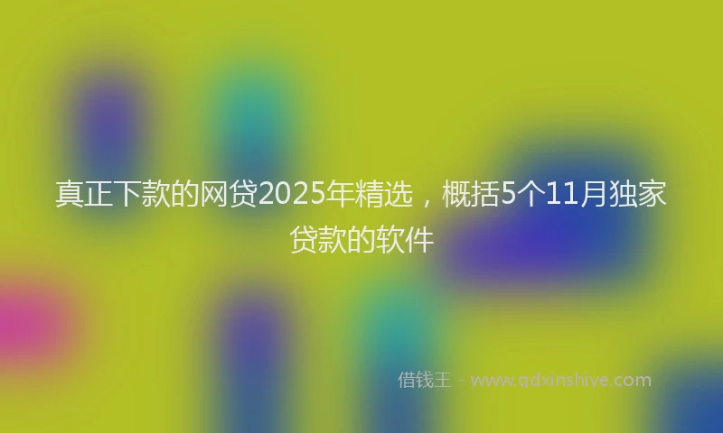 真正下款的网贷2025年精选，概括5个11月独家贷款的软件