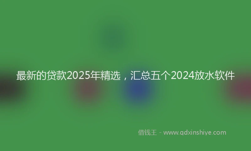 最新的贷款2025年精选，汇总五个2024放水软件