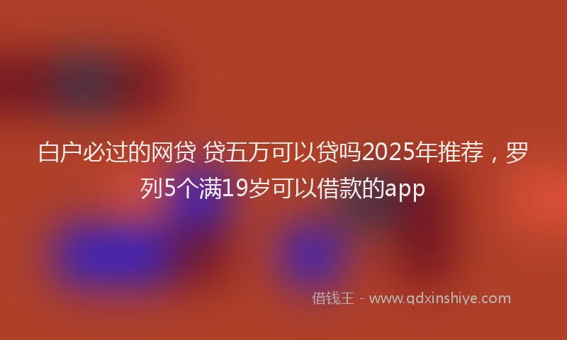 白户必过的网贷 贷五万可以贷吗2025年推荐，罗列5个满19岁可以借款的app