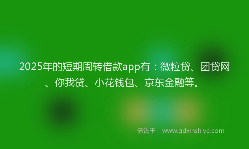 2025年的短期周转借款app有：微粒贷、团贷网、你我贷、小花钱包、京东金融等。