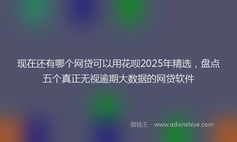现在还有哪个网贷可以用花呗2025年精选，盘点五个真正无视逾期大数据的网贷软件