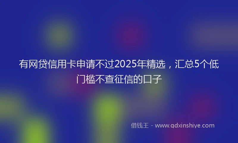 有网贷信用卡申请不过2025年精选，汇总5个低门槛不查征信的口子