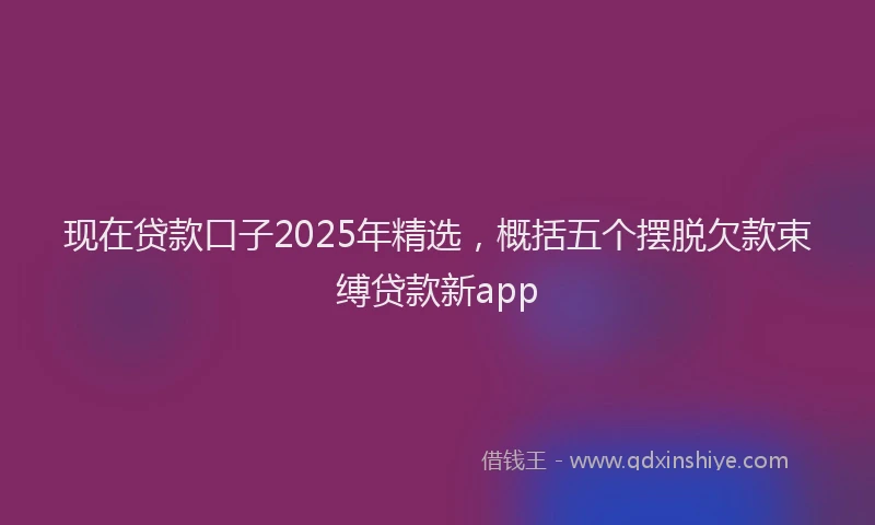 现在贷款口子2025年精选，概括五个摆脱欠款束缚贷款新app