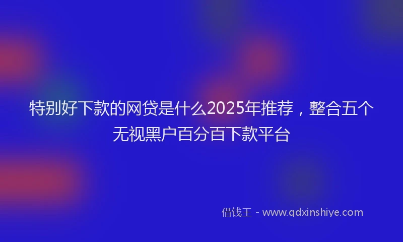 特别好下款的网贷是什么2025年推荐，整合五个无视黑户百分百下款平台