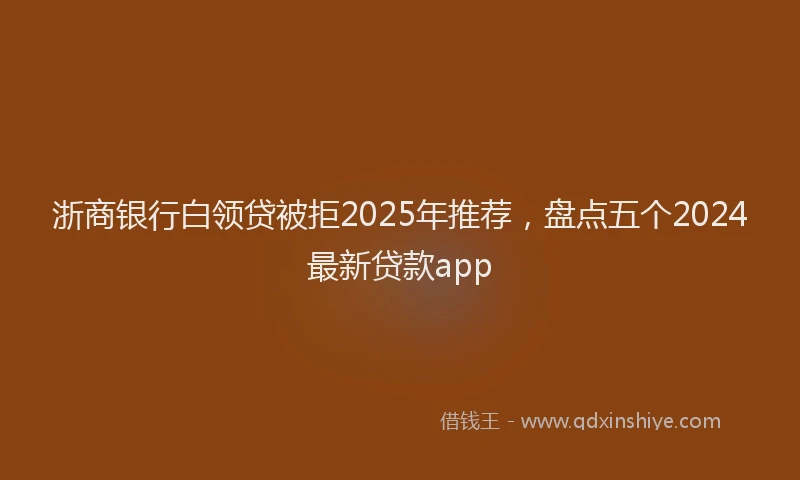 浙商银行白领贷被拒2025年推荐，盘点五个2024最新贷款app