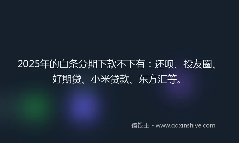 2025年的白条分期下款不下有：还呗、投友圈、好期贷、小米贷款、东方汇等。