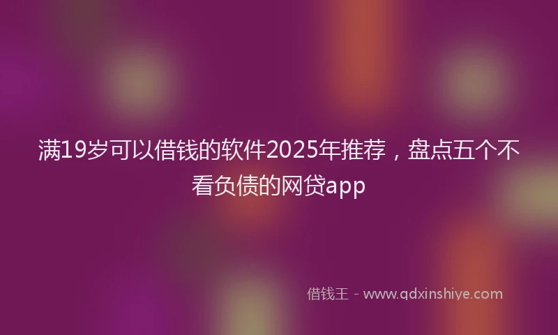 满19岁可以借钱的软件2025年推荐，盘点五个不看负债的网贷app