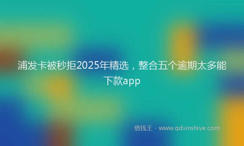 浦发卡被秒拒2025年精选，整合五个逾期太多能下款app