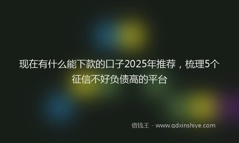 现在有什么能下款的口子2025年推荐，梳理5个征信不好负债高的平台