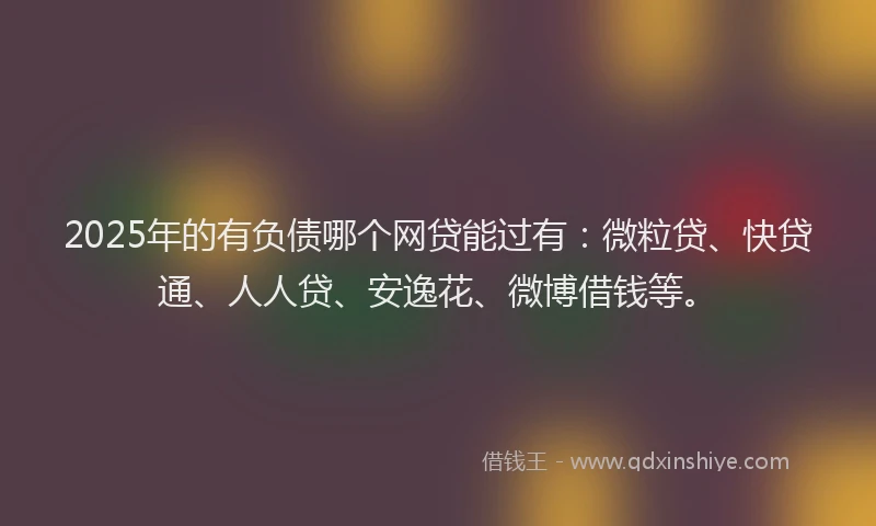 2025年的有负债哪个网贷能过有：微粒贷、快贷通、人人贷、安逸花、微博借钱等。