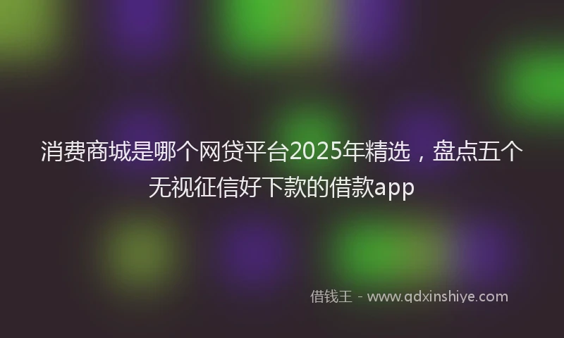 消费商城是哪个网贷平台2025年精选，盘点五个无视征信好下款的借款app