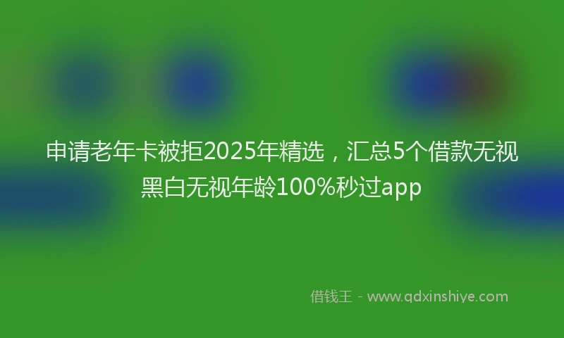 申请老年卡被拒2025年精选，汇总5个借款无视黑白无视年龄100%秒过app