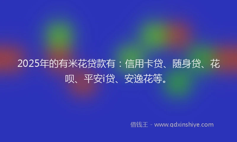 2025年的有米花贷款有：信用卡贷、随身贷、花呗、平安i贷、安逸花等。