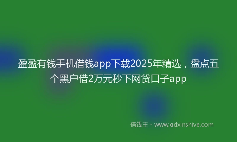 盈盈有钱手机借钱app下载2025年精选，盘点五个黑户借2万元秒下网贷口子app
