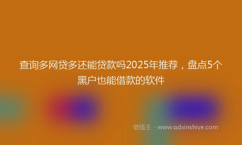 查询多网贷多还能贷款吗2025年推荐，盘点5个黑户也能借款的软件