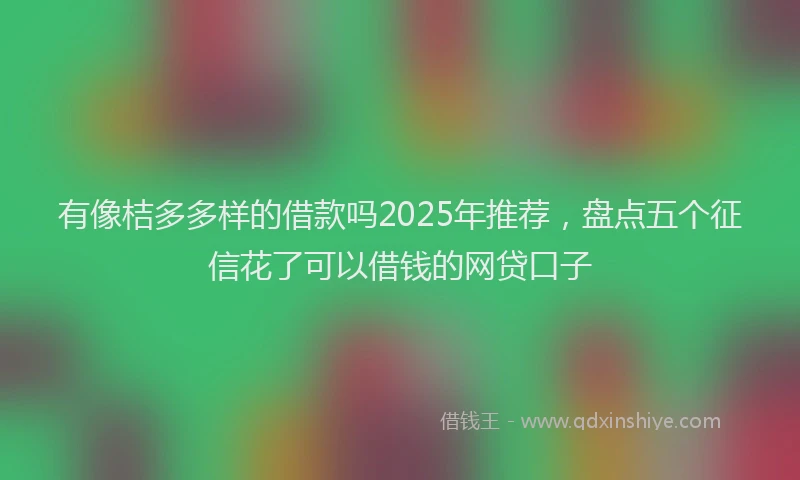 有像桔多多样的借款吗2025年推荐，盘点五个征信花了可以借钱的网贷口子