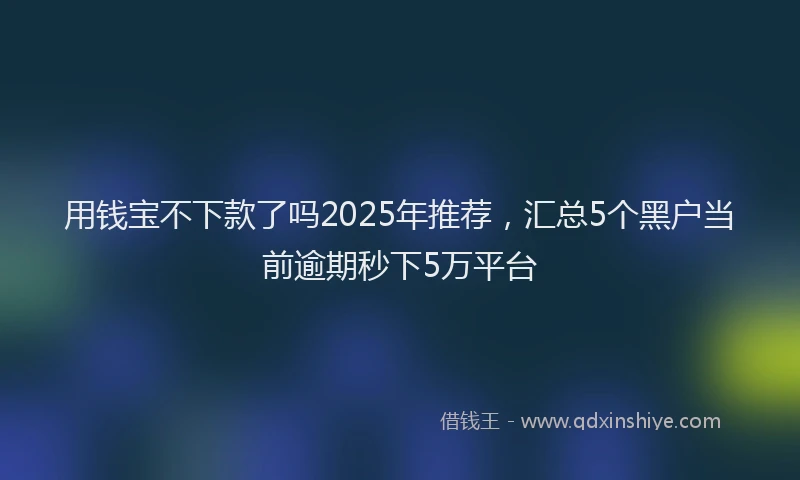 用钱宝不下款了吗2025年推荐，汇总5个黑户当前逾期秒下5万平台