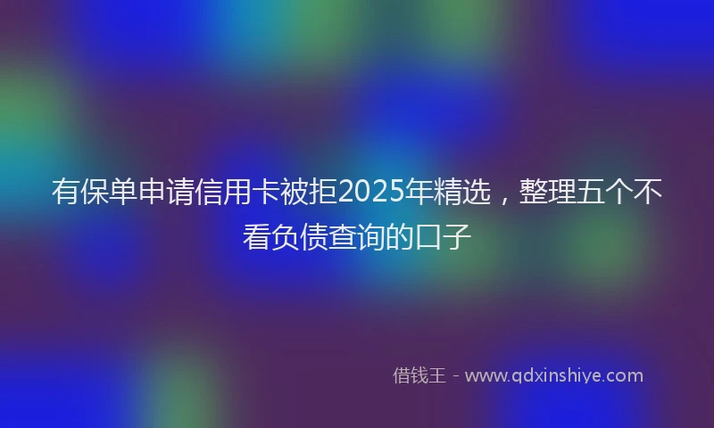 有保单申请信用卡被拒2025年精选，整理五个不看负债查询的口子