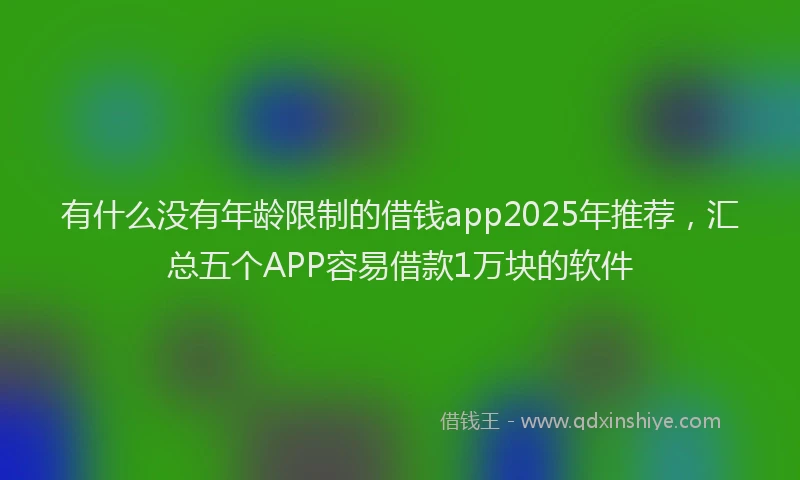有什么没有年龄限制的借钱app2025年推荐，汇总五个APP容易借款1万块的软件