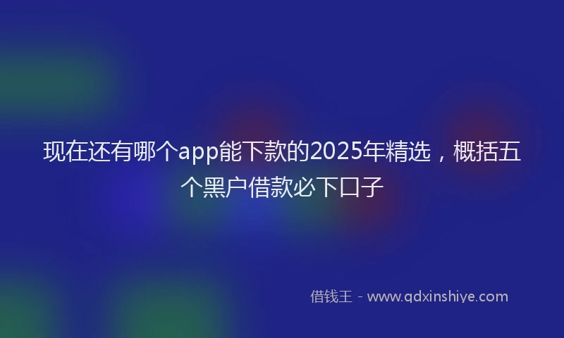 现在还有哪个app能下款的2025年精选，概括五个黑户借款必下口子