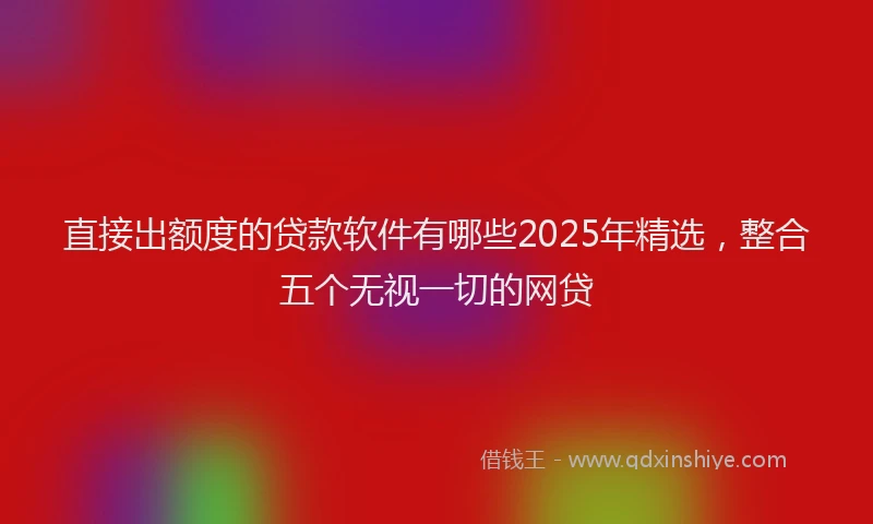 直接出额度的贷款软件有哪些2025年精选，整合五个无视一切的网贷
