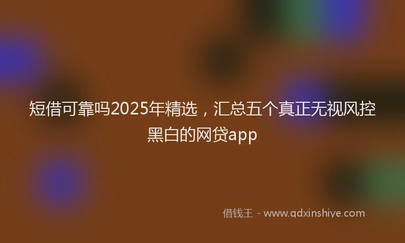 短借可靠吗2025年精选，汇总五个真正无视风控黑白的网贷app