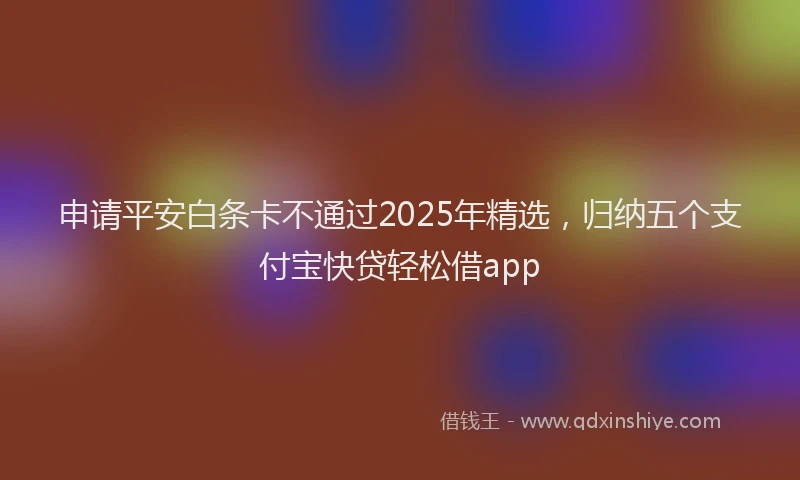 申请平安白条卡不通过2025年精选，归纳五个支付宝快贷轻松借app