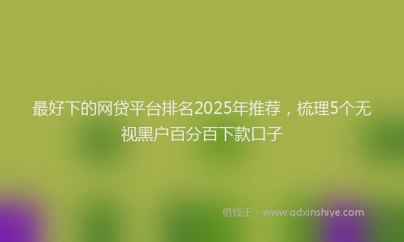 最好下的网贷平台排名2025年推荐，梳理5个无视黑户百分百下款口子