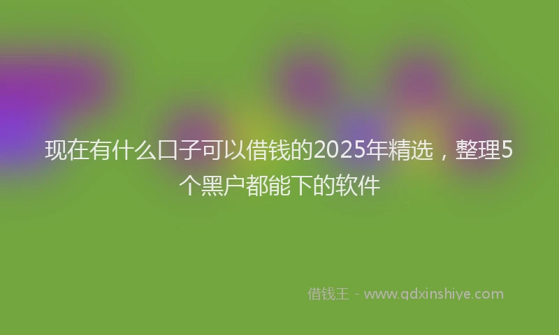 现在有什么口子可以借钱的2025年精选，整理5个黑户都能下的软件