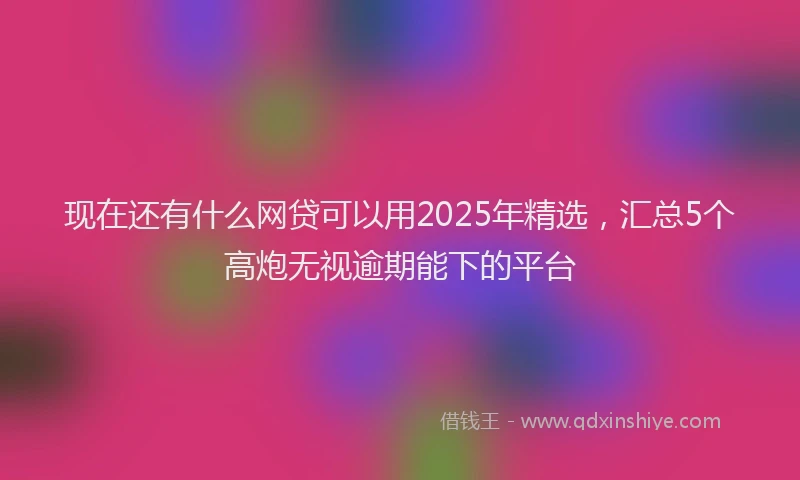 现在还有什么网贷可以用2025年精选，汇总5个高炮无视逾期能下的平台