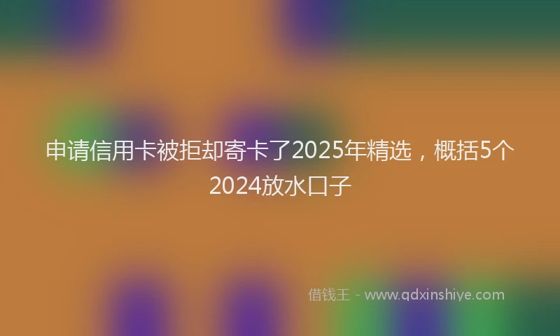 申请信用卡被拒却寄卡了2025年精选，概括5个2024放水口子
