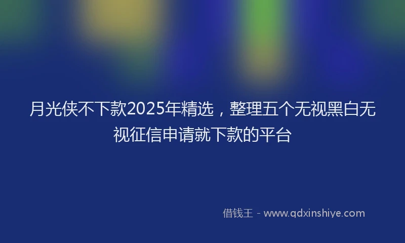月光侠不下款2025年精选，整理五个无视黑白无视征信申请就下款的平台