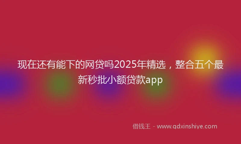 现在还有能下的网贷吗2025年精选，整合五个最新秒批小额贷款app