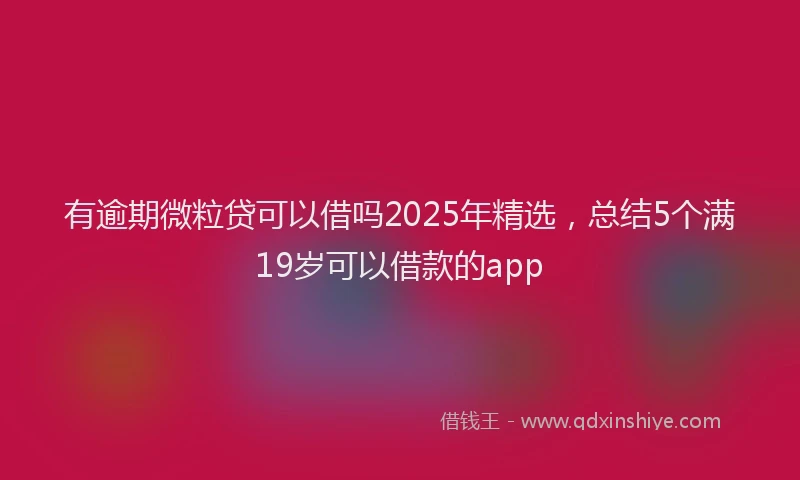 有逾期微粒贷可以借吗2025年精选，总结5个满19岁可以借款的app