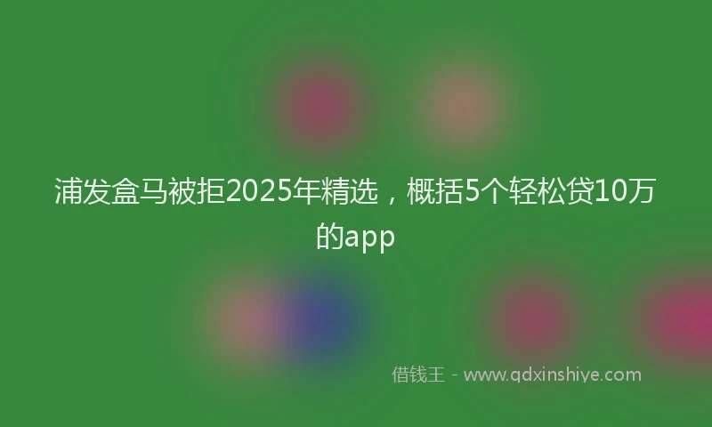 浦发盒马被拒2025年精选，概括5个轻松贷10万的app