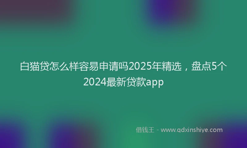 白猫贷怎么样容易申请吗2025年精选，盘点5个2024最新贷款app