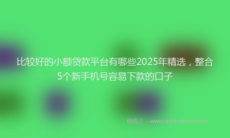 比较好的小额贷款平台有哪些2025年精选，整合5个新手机号容易下款的口子